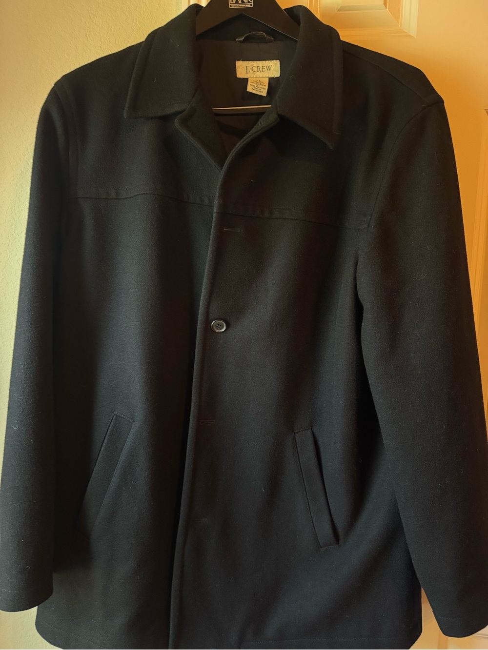J. Crew Black Men's Wool Peacoat
